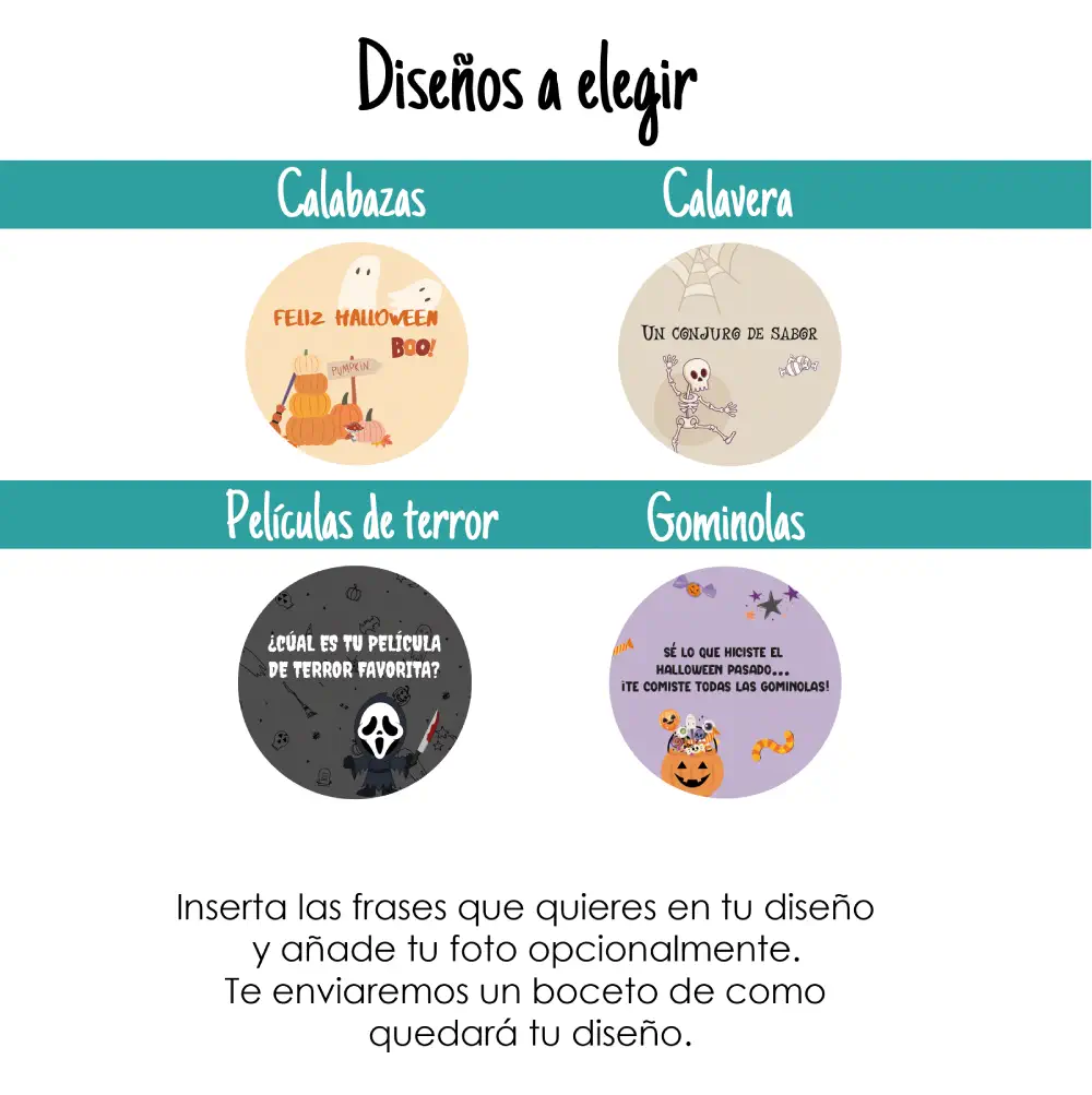 size chart diseños redondos halloween